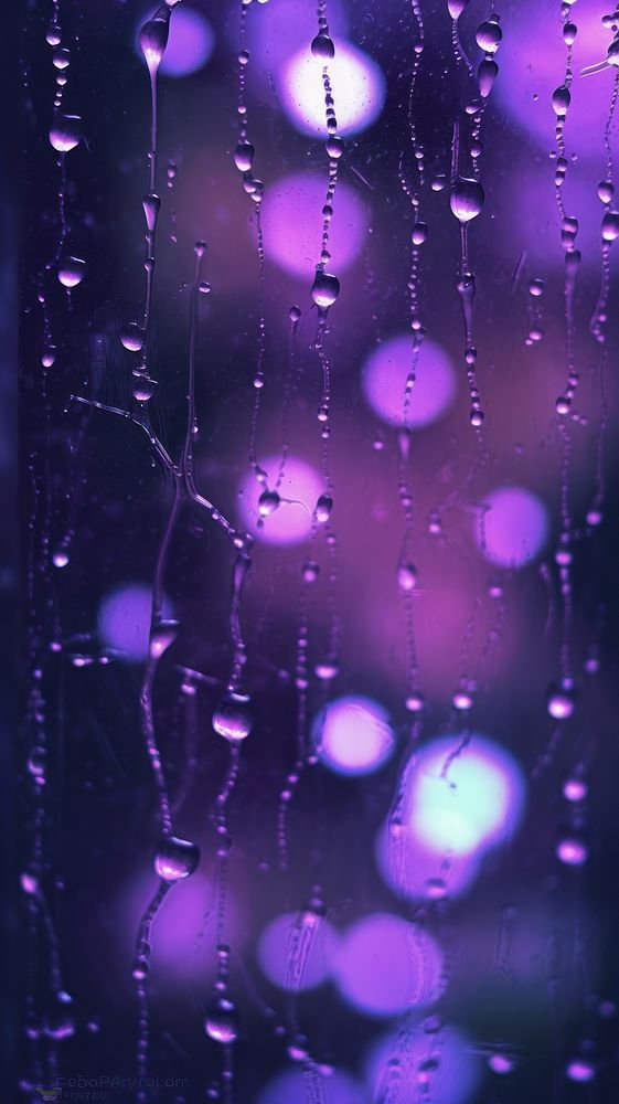  Purple bokeh light condensation transparent illuminated. 