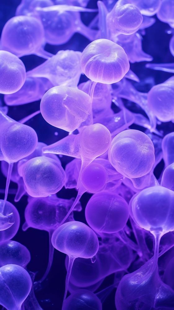  Purple jelly wallpaper blue translucent transparent. AI generated Image by rawpixel.