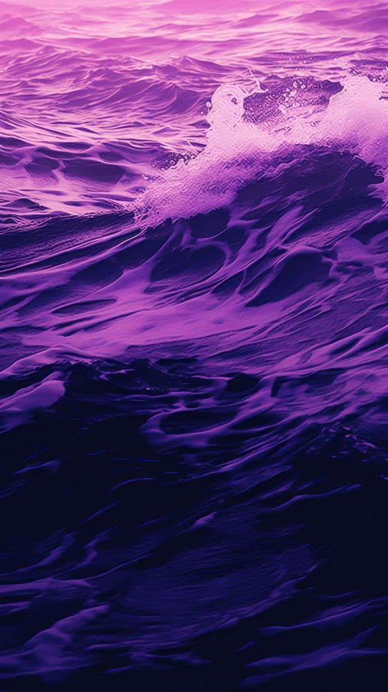  Purple sea wave outdoors nature ocean. AI generated Image by rawpixel.
