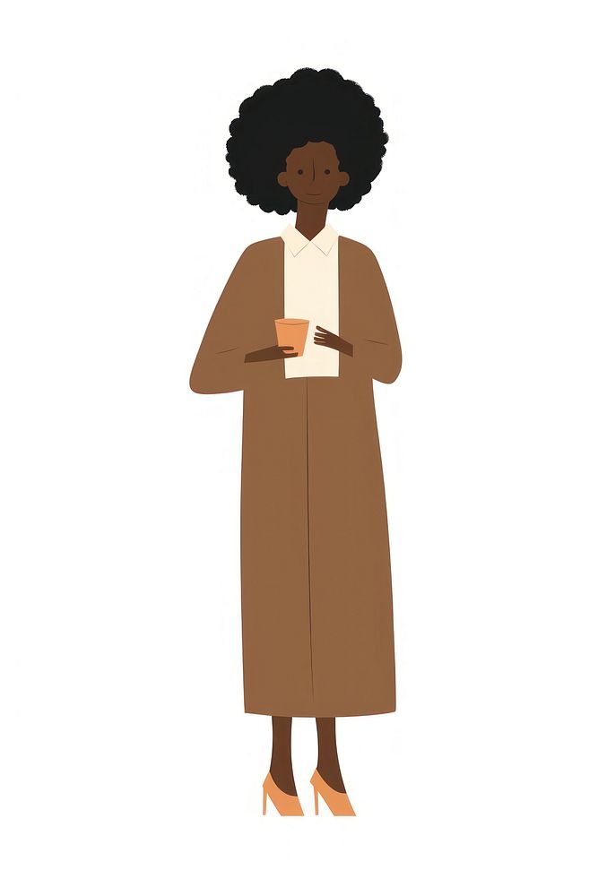 Doodle illustration of businesswoman cartoon adult white background.