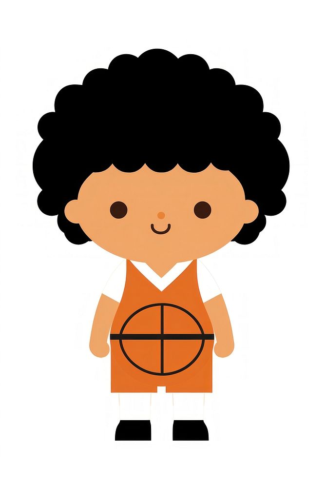 Flat design character wearing basketball cartoon white background standing.