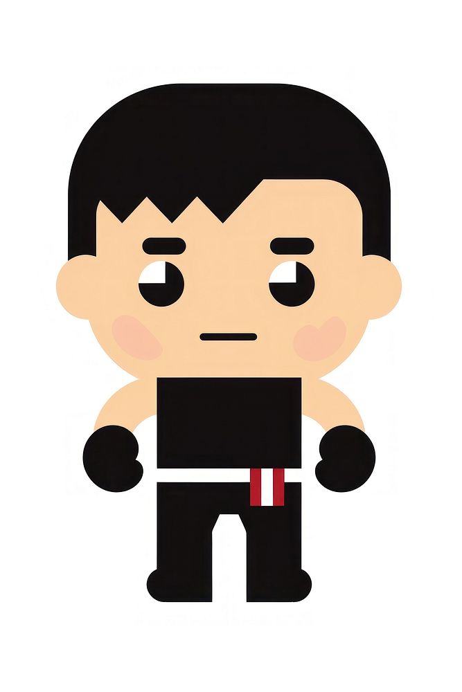Flat design character boxer cartoon white background nutcracker.