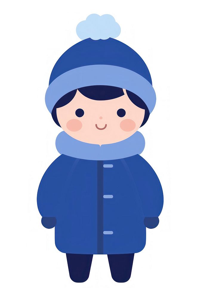 Flat design character boy winter cartoon cute.