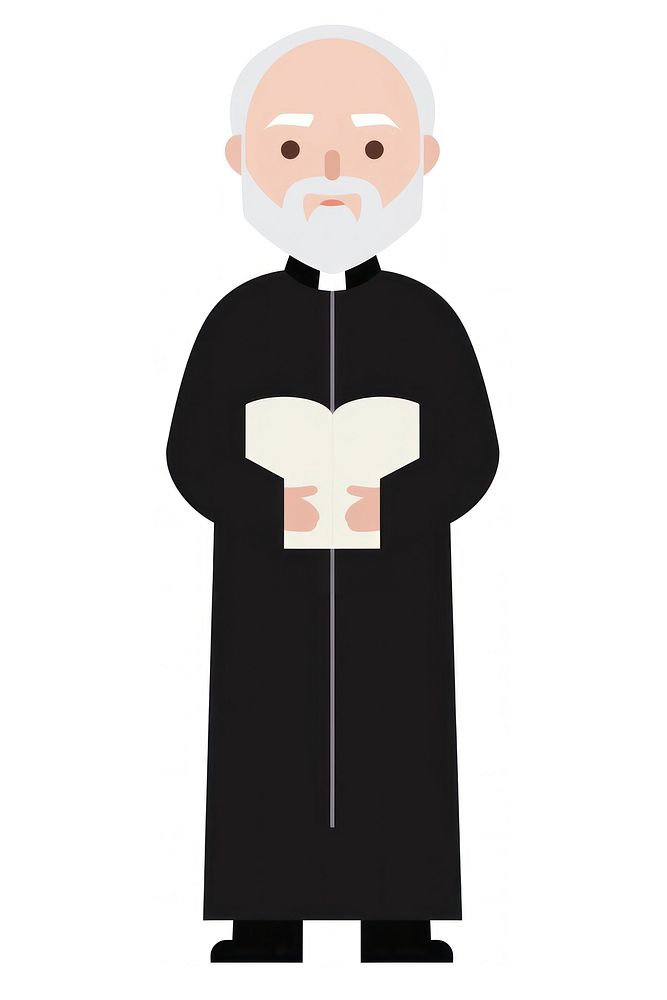 Flat design character christian priest cartoon white background architecture.
