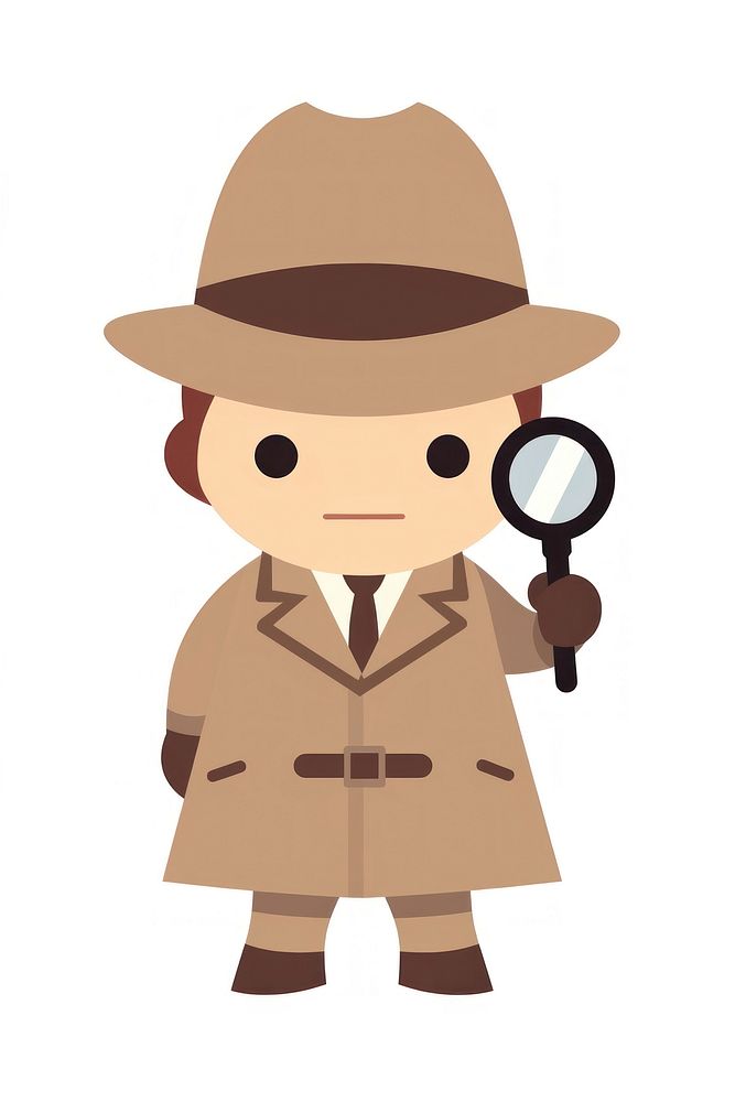 Flat design character detective cartoon white background photography.