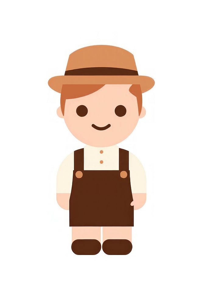 Flat design character farmer cartoon portrait cute.