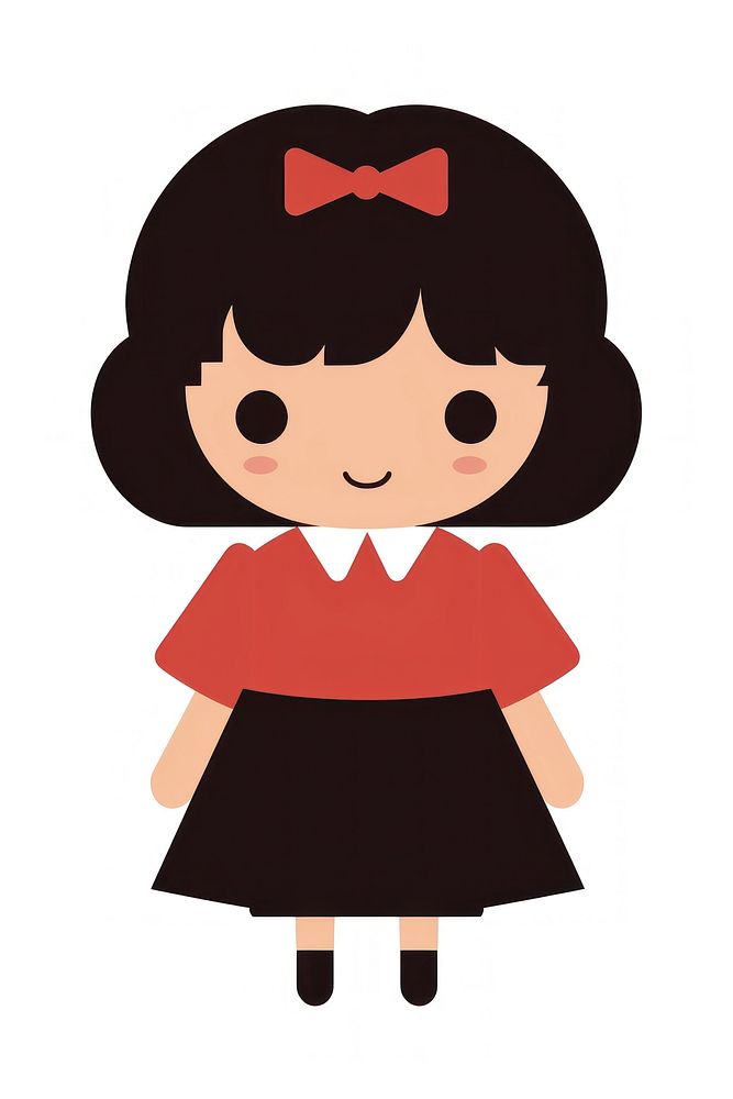 Flat design character girl cartoon dress cute.