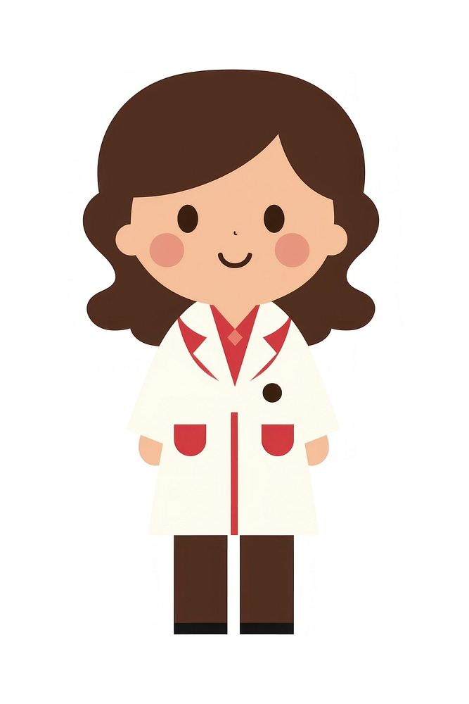 Flat design character girl vet portrait cartoon cute.