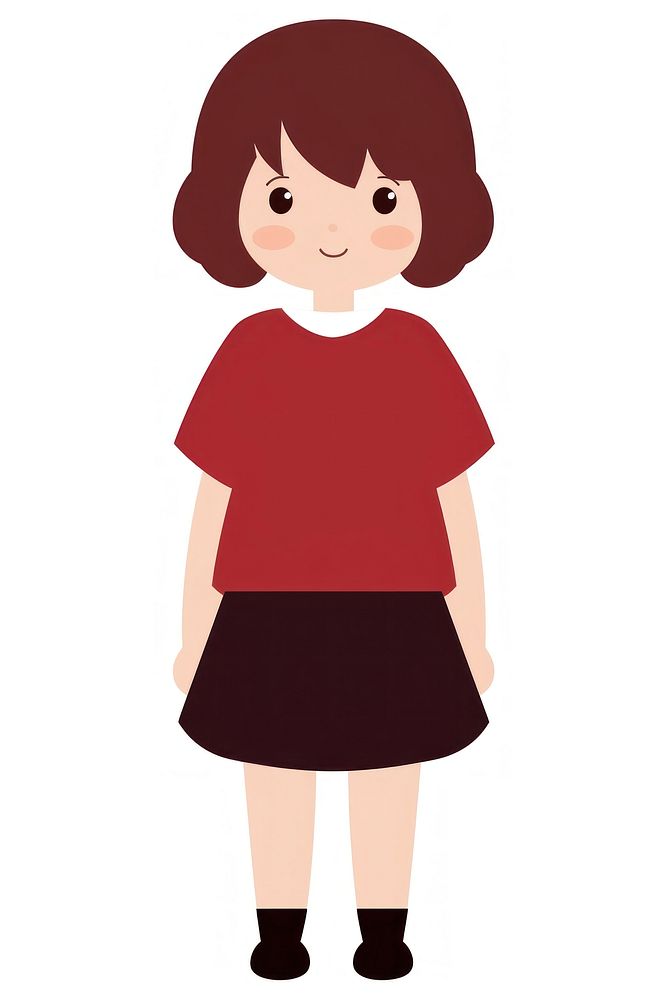 Flat design character girl cartoon sleeve cute.