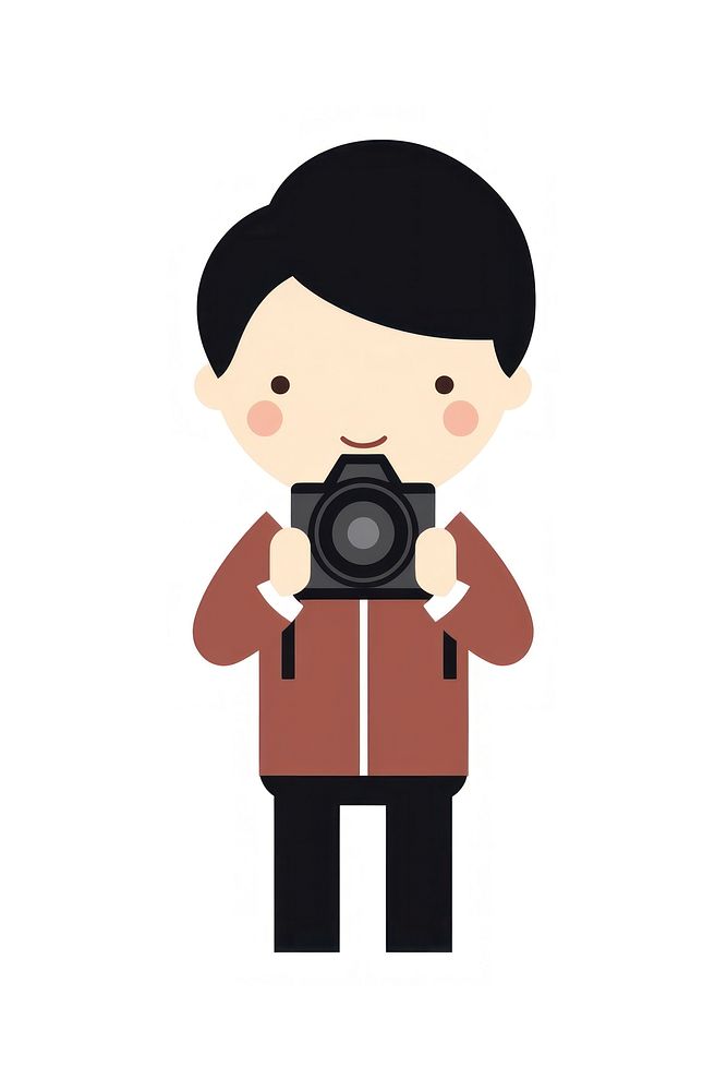 Flat design character photographer portrait cartoon camera.