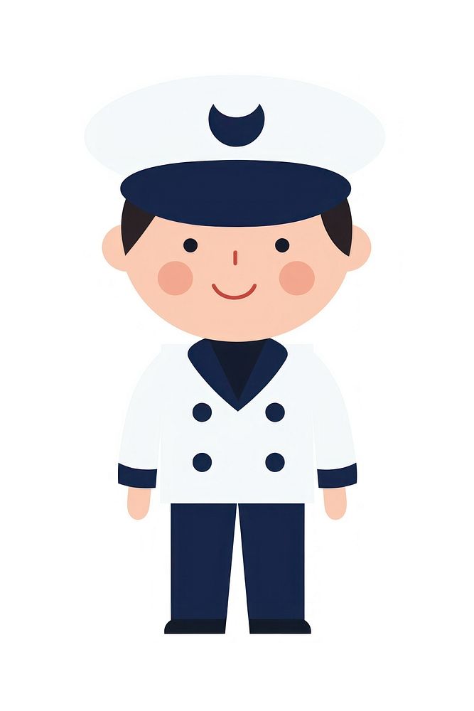 Flat design character sailor cartoon white background protection.