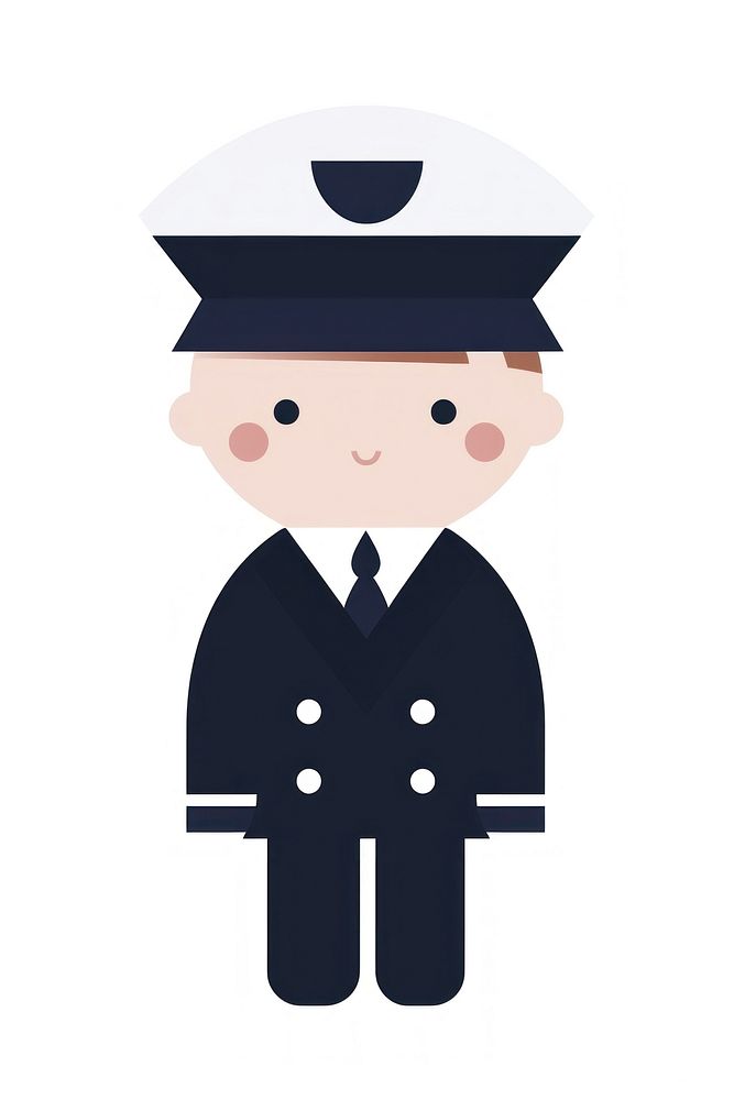 Flat design character sailor officer cartoon protection.