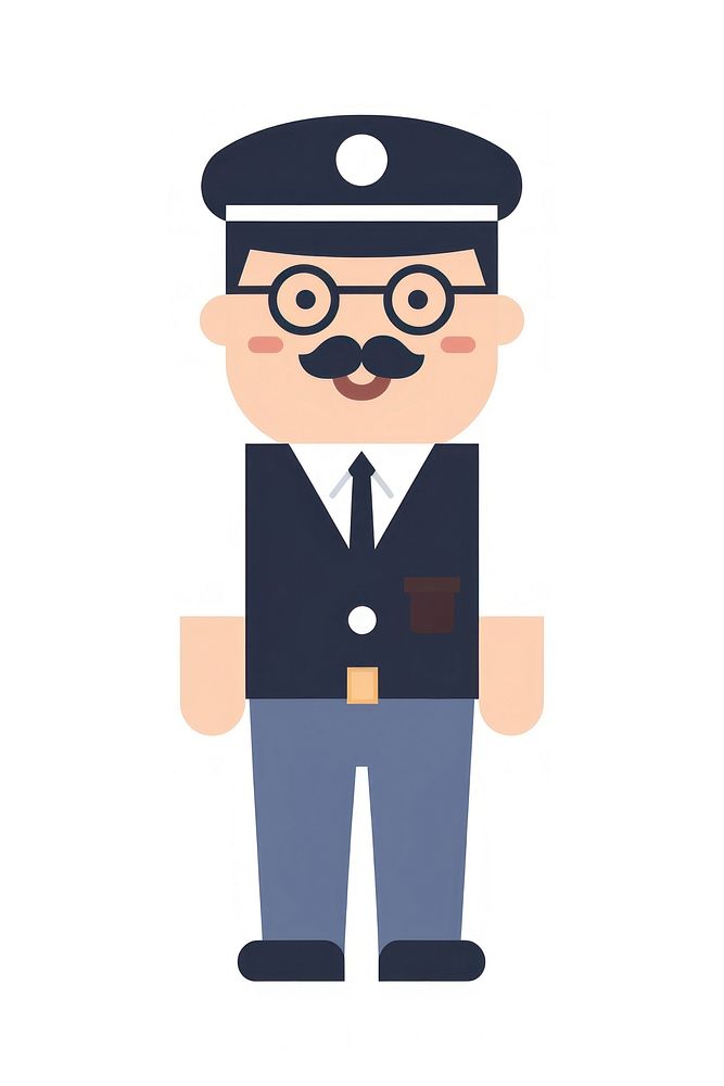 Flat design character Security guard security cartoon white background.