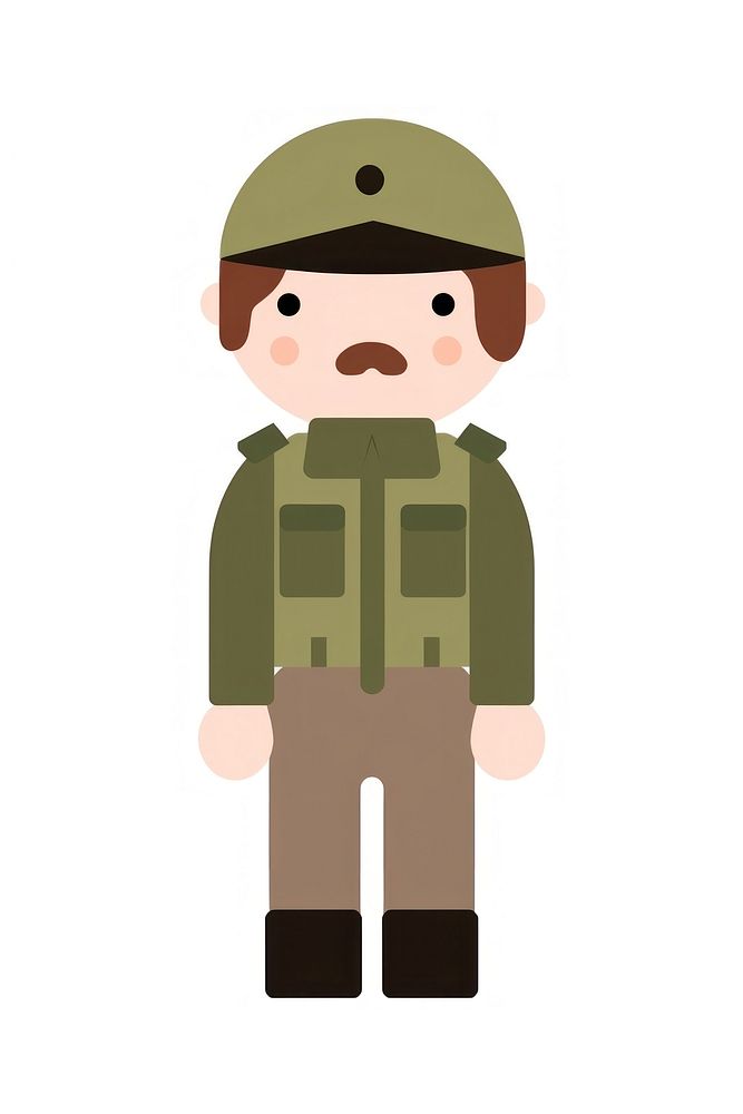 Flat design character soldier cartoon white background photography.