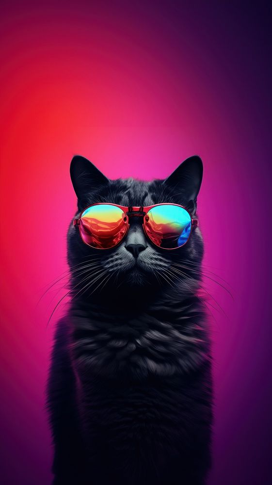Cat sunglasses portrait animal.