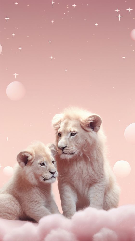 Cute 2 lions mammal animal transportation.