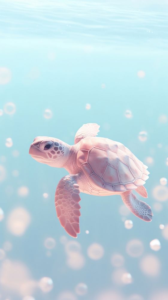 Cute turtle swimming reptile animal transparent.