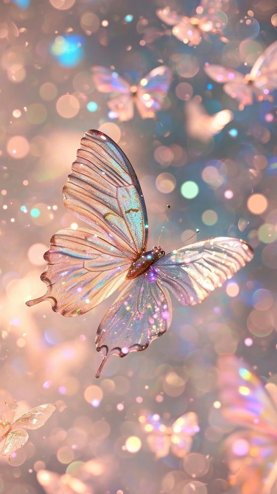 Cute butterfly outdoors glitter animal.