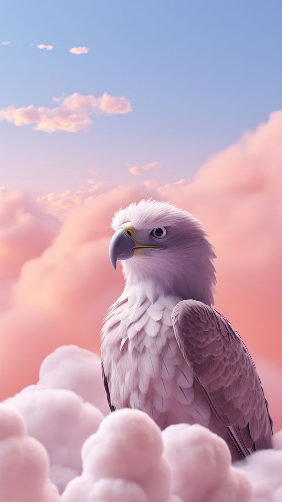Cute eagle outdoors cartoon animal.