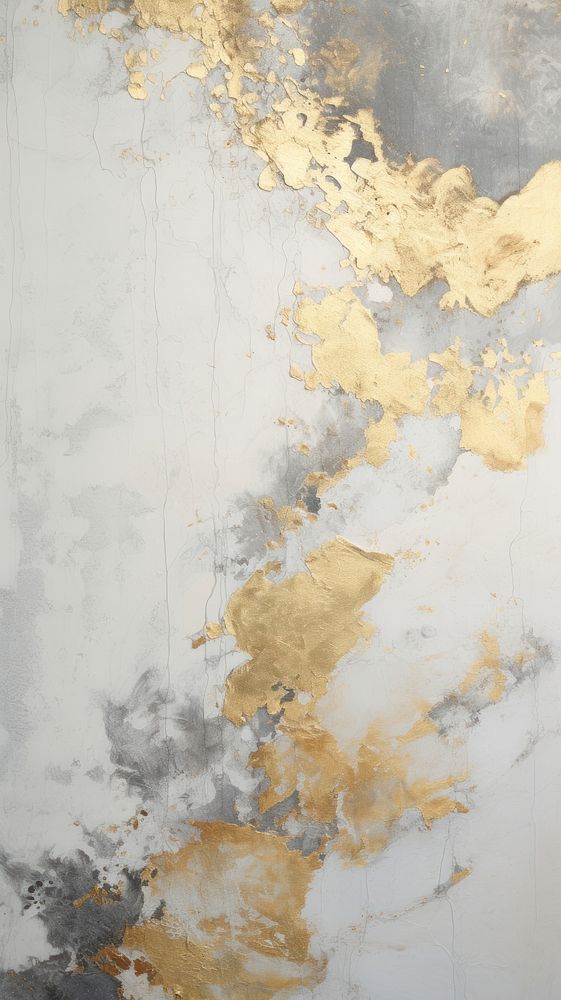 White and gold plaster rough paint. 