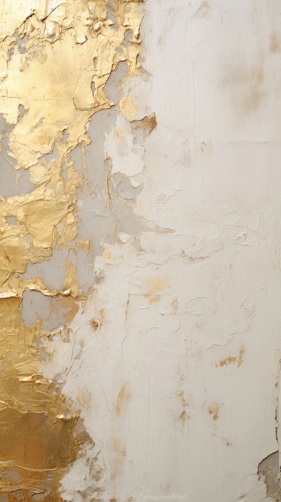 White and gold plaster rough paint. AI generated Image by rawpixel.