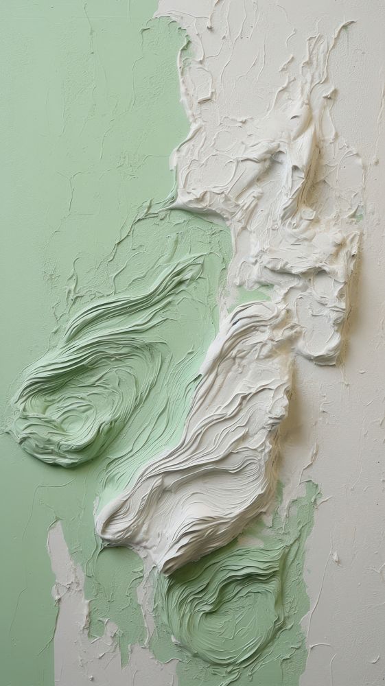 White and light green plaster paint wall. AI generated Image by rawpixel.