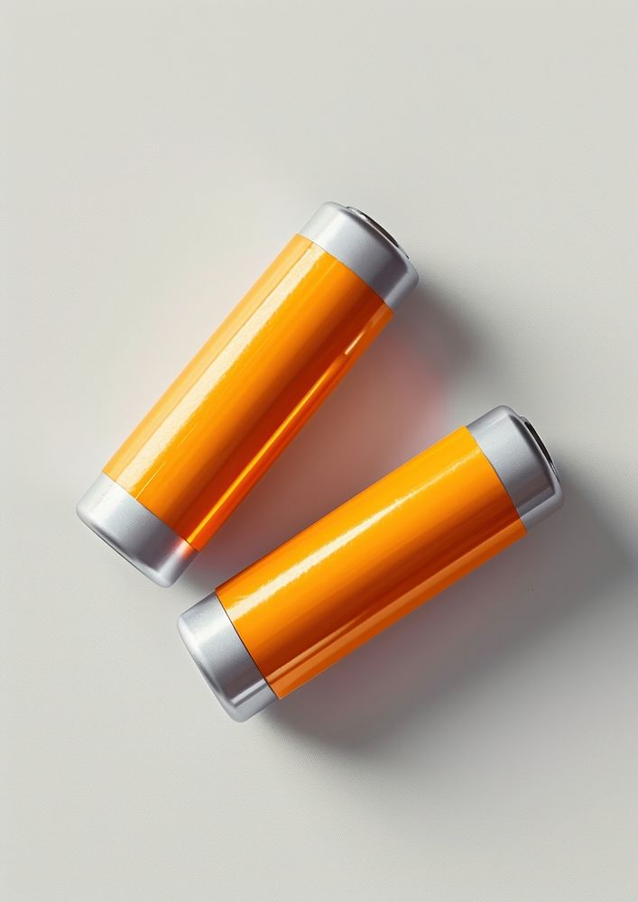Batteries Li-Po white background cosmetics aluminium.
