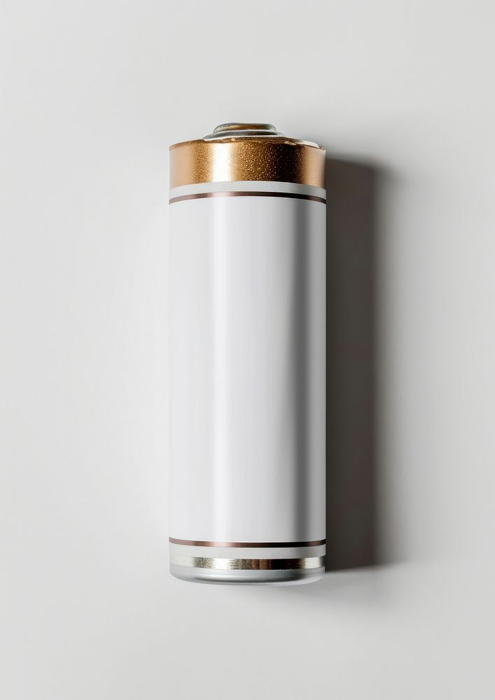 Battery alkaline cylinder white background container.