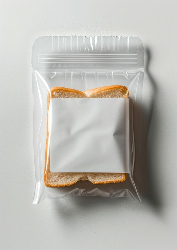 Plastic bag for bread slices food breakfast furniture.