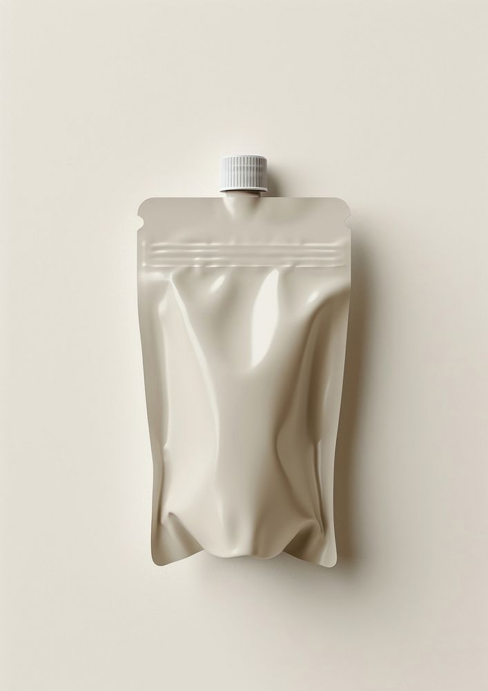 Spout pouch pack bottle white white background.