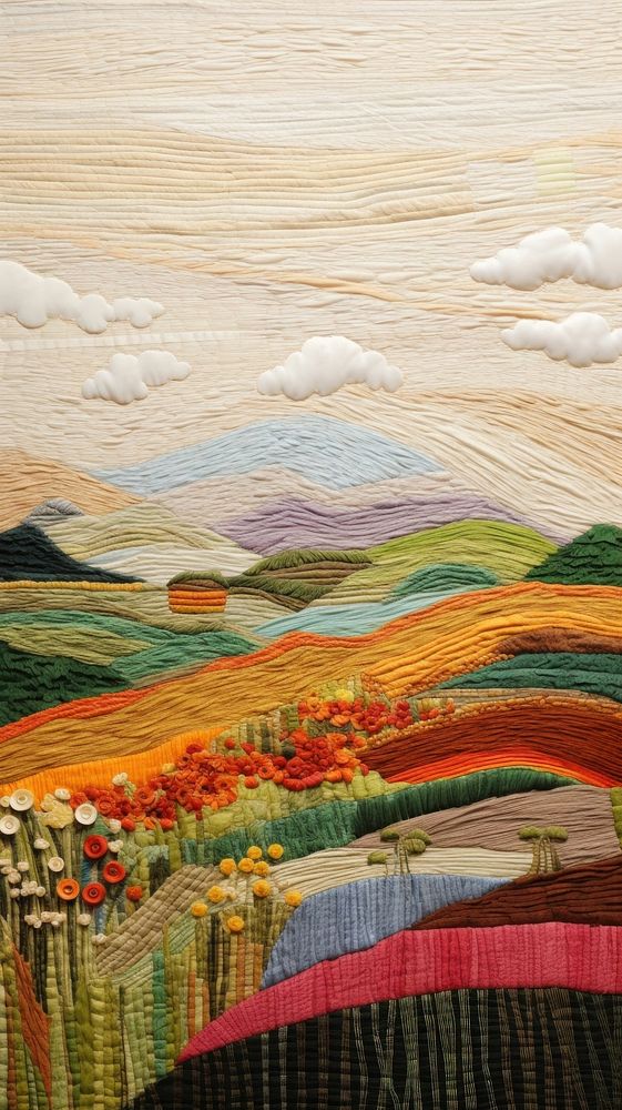 Agriculture landscape painting pattern.
