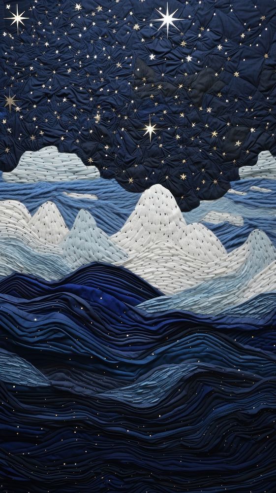Starry sky quilt constellation tranquility.