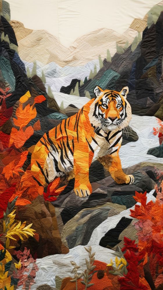 Wildfire tiger wildlife painting.