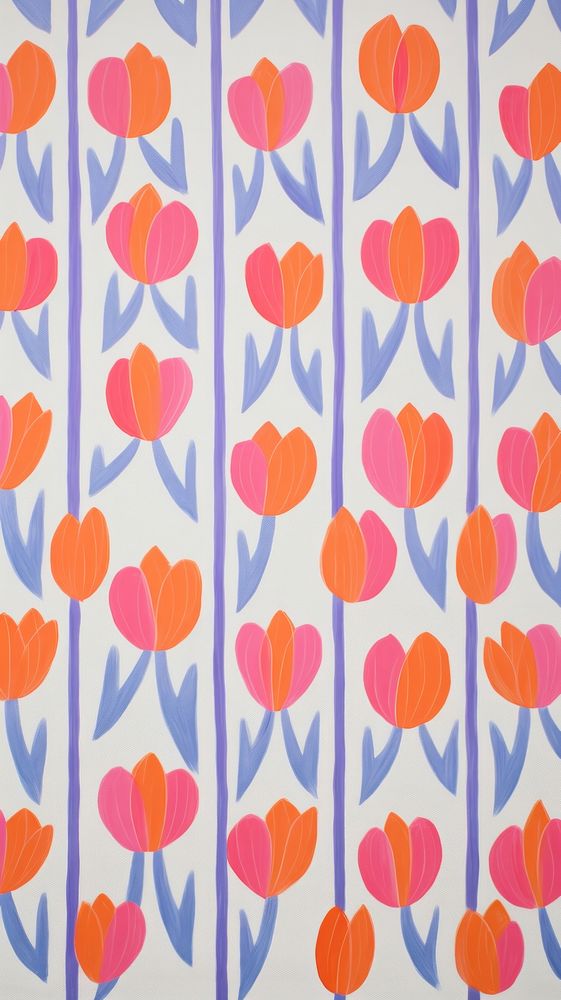  Tulip flower pattern backgrounds creativity. AI generated Image by rawpixel.