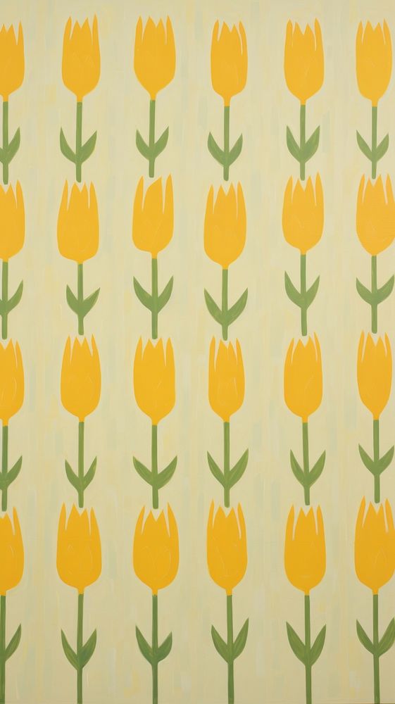  Yellow tulip flower pattern backgrounds petal. AI generated Image by rawpixel.