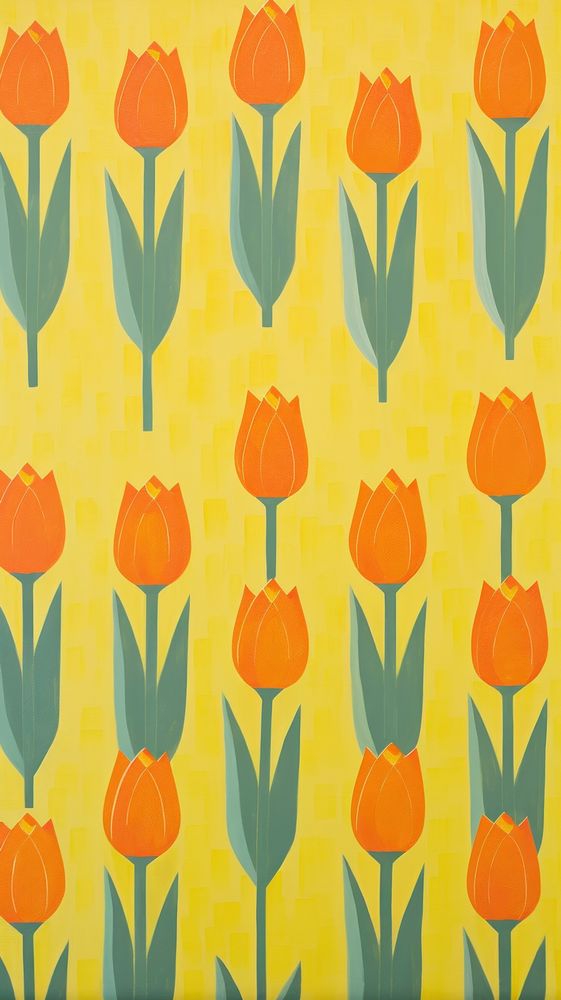  Yellow tulip flower backgrounds pattern plant. AI generated Image by rawpixel.
