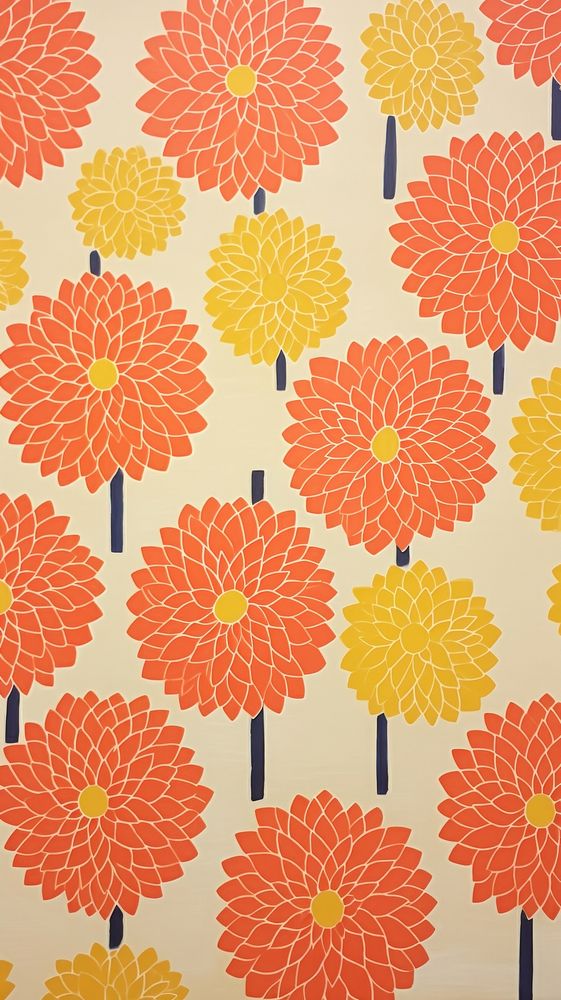  Dahlia flower pattern backgrounds plant. AI generated Image by rawpixel.