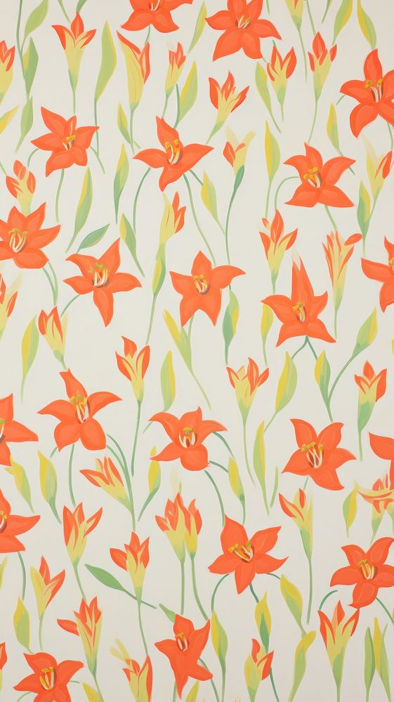  Lily flower pattern backgrounds plant. AI generated Image by rawpixel.
