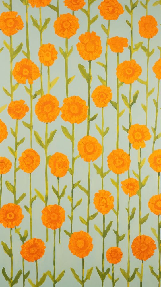 Marigold flower pattern backgrounds plant. AI generated Image by rawpixel.