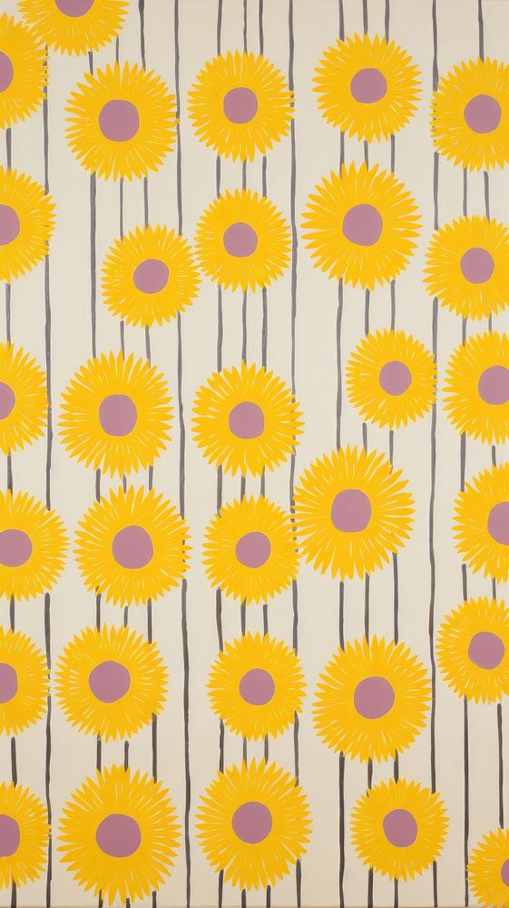  Sunflower flower pattern backgrounds plant. AI generated Image by rawpixel.