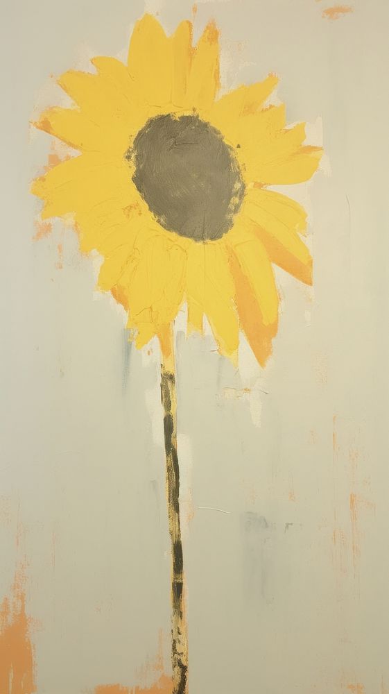  Sunflower painting plant art. AI generated Image by rawpixel.