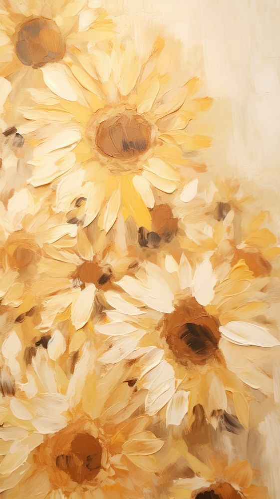  Sunflower petals pattern painting backgrounds plant. AI generated Image by rawpixel.
