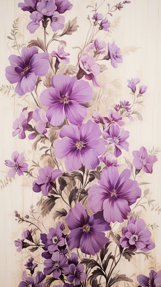  Purple flowers pattern backgrounds plant art. 
