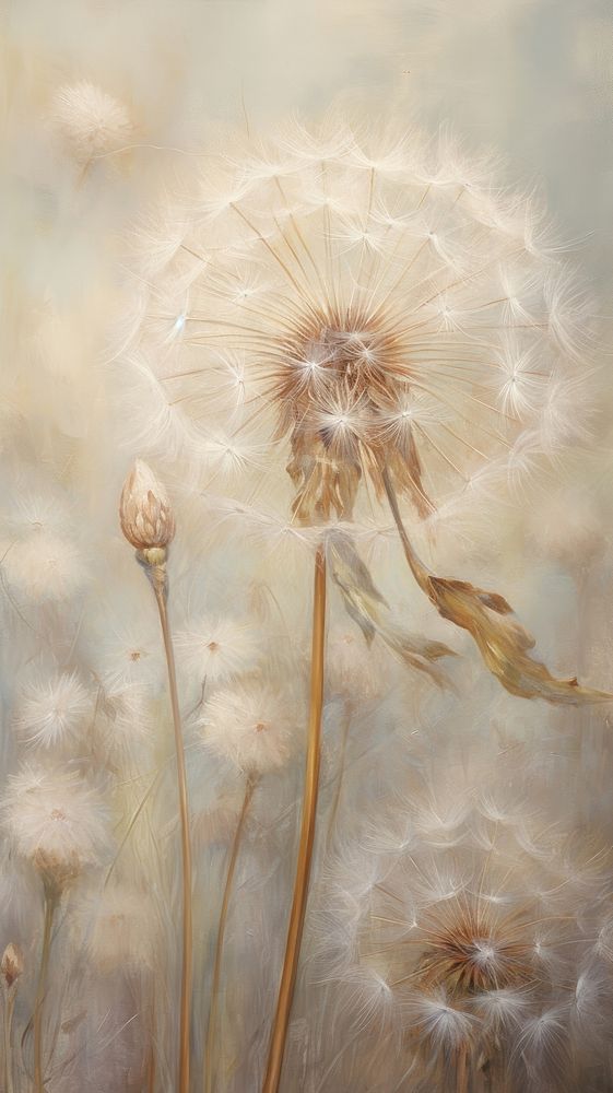  Dandilion flower pattern backgrounds dandelion painting. AI generated Image by rawpixel.