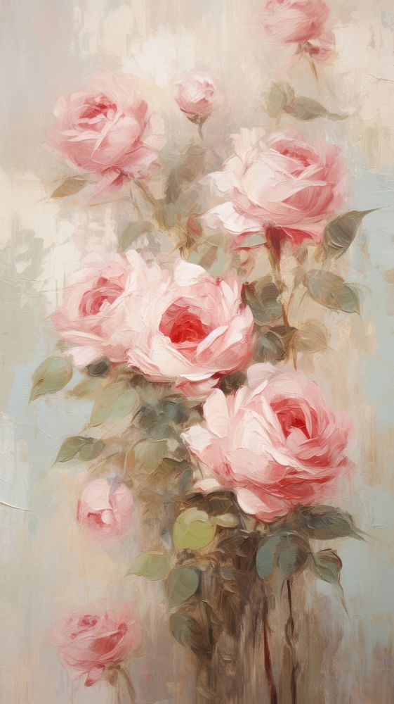  Vintage rose pattern painting flower backgrounds. AI generated Image by rawpixel.