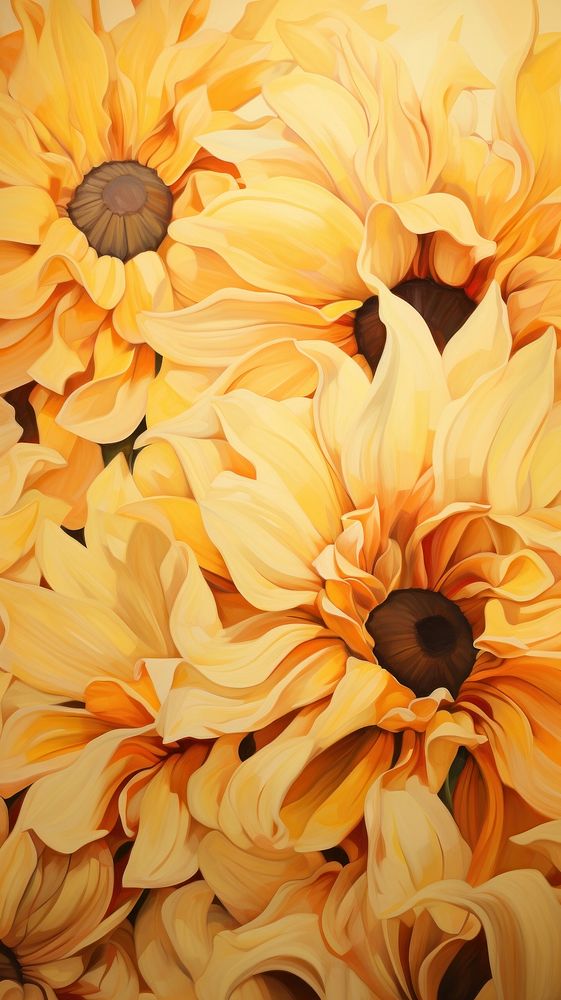  Sunflower petals pattern backgrounds painting plant. AI generated Image by rawpixel.