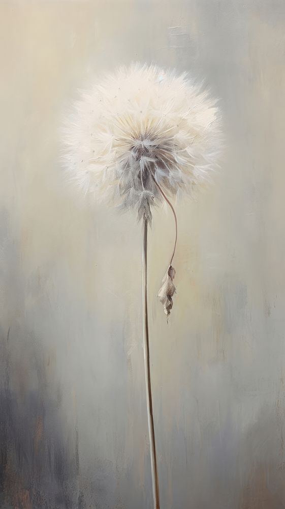  Dandilion flower dandelion painting plant. AI generated Image by rawpixel.