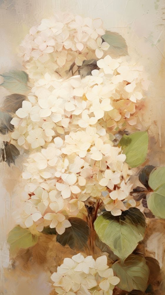  Vintage hydrangea flower pattern painting backgrounds blossom. 