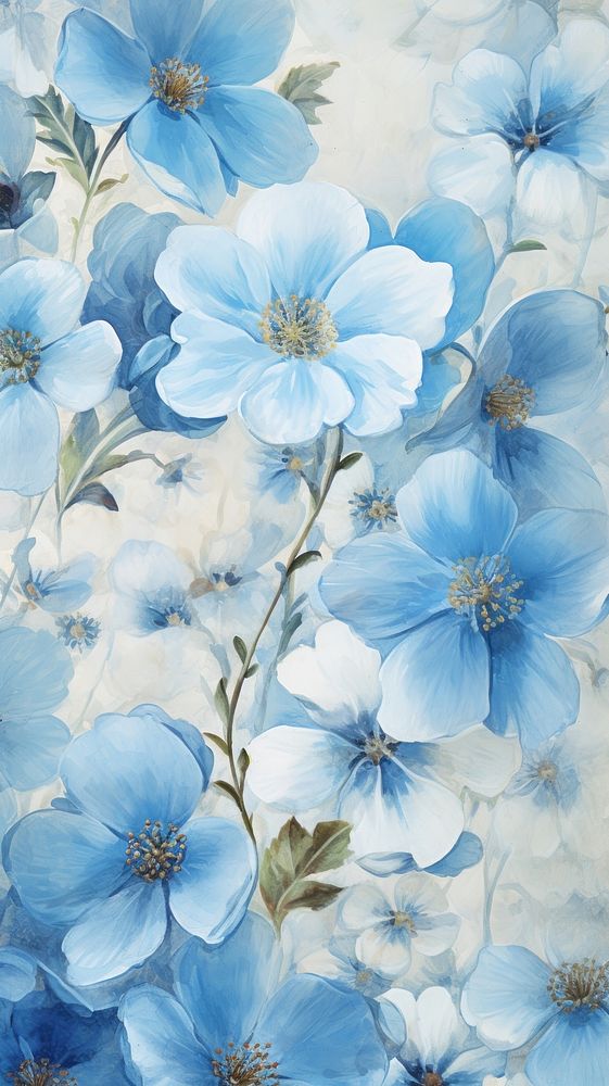  Wild bluebelle flowers backgrounds painting blossom. AI generated Image by rawpixel.
