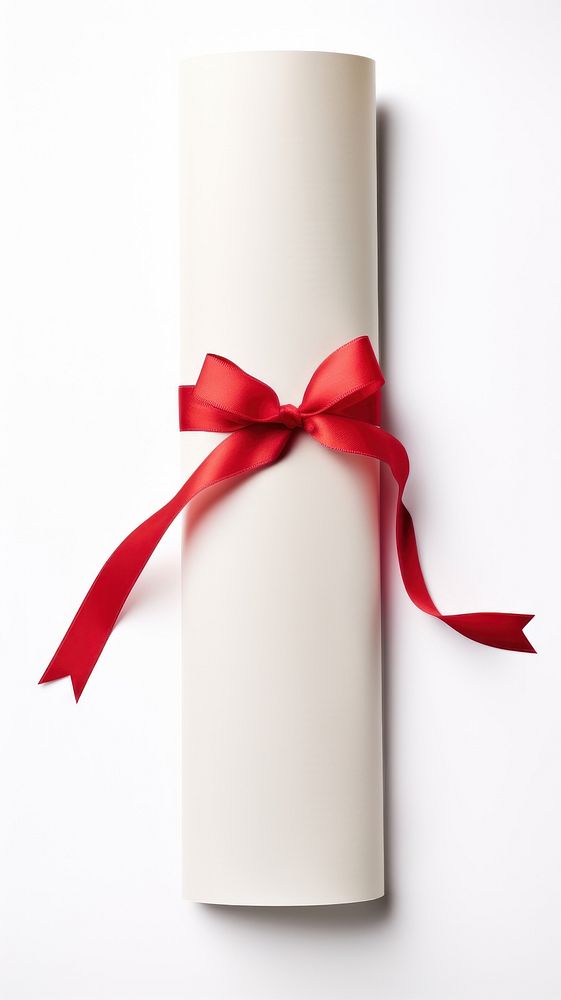 Paper scroll ribbon white red.